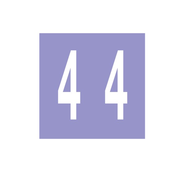 Ames - Filing Labels - Large - Number 4 1-7/8" x 1-7/8" Lavender